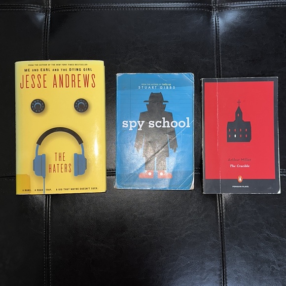 Other - Book bundle: JAndrew’s “The Haters”, AMiller “The Cricible”, SGibbs “Spy School”